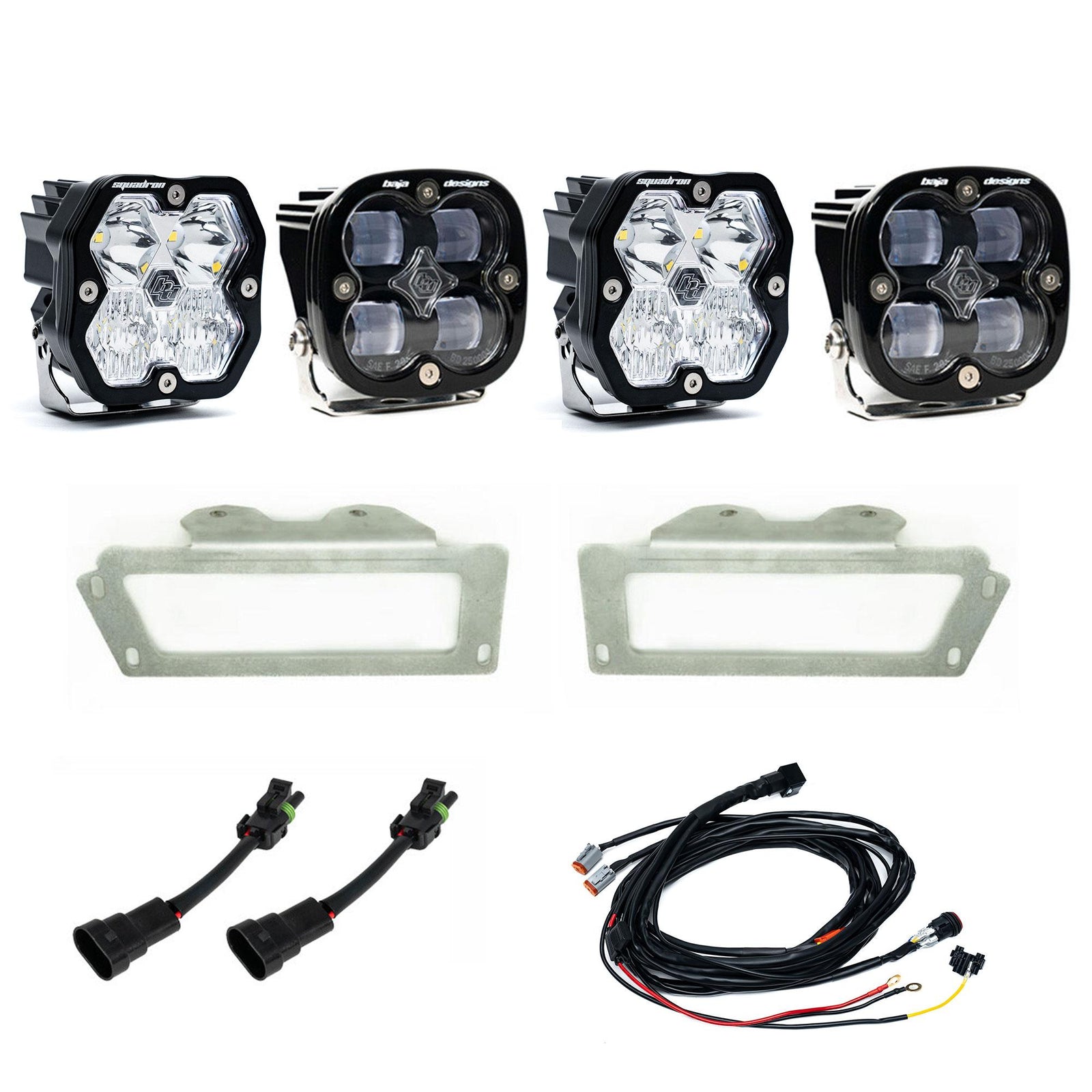 Baja Designs 10-18 Dodge Ram 2500/3500 / 09-12 Ram 1500 Squadron SAE 2.0 Fog Kit (SAE Fog) - Clear - 440054