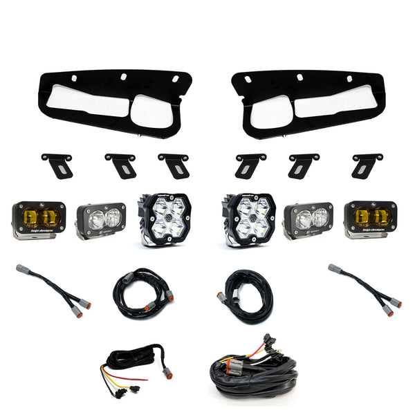 Baja Designs 21-25 Ford Bronco Squadron 2.0 Sport (Spot) & S2 Sprt D/C Clr /S2 SAE Ambr ST Bmpr w/UP - 440083UP