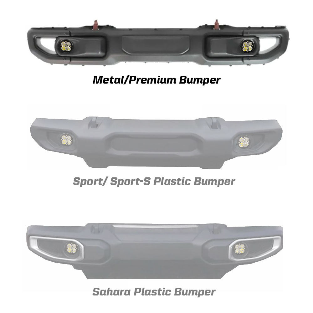 Baja Designs 2018 Wrangler JL Rubicon Squadron R Pro Fog Pocket Kit - 447069
