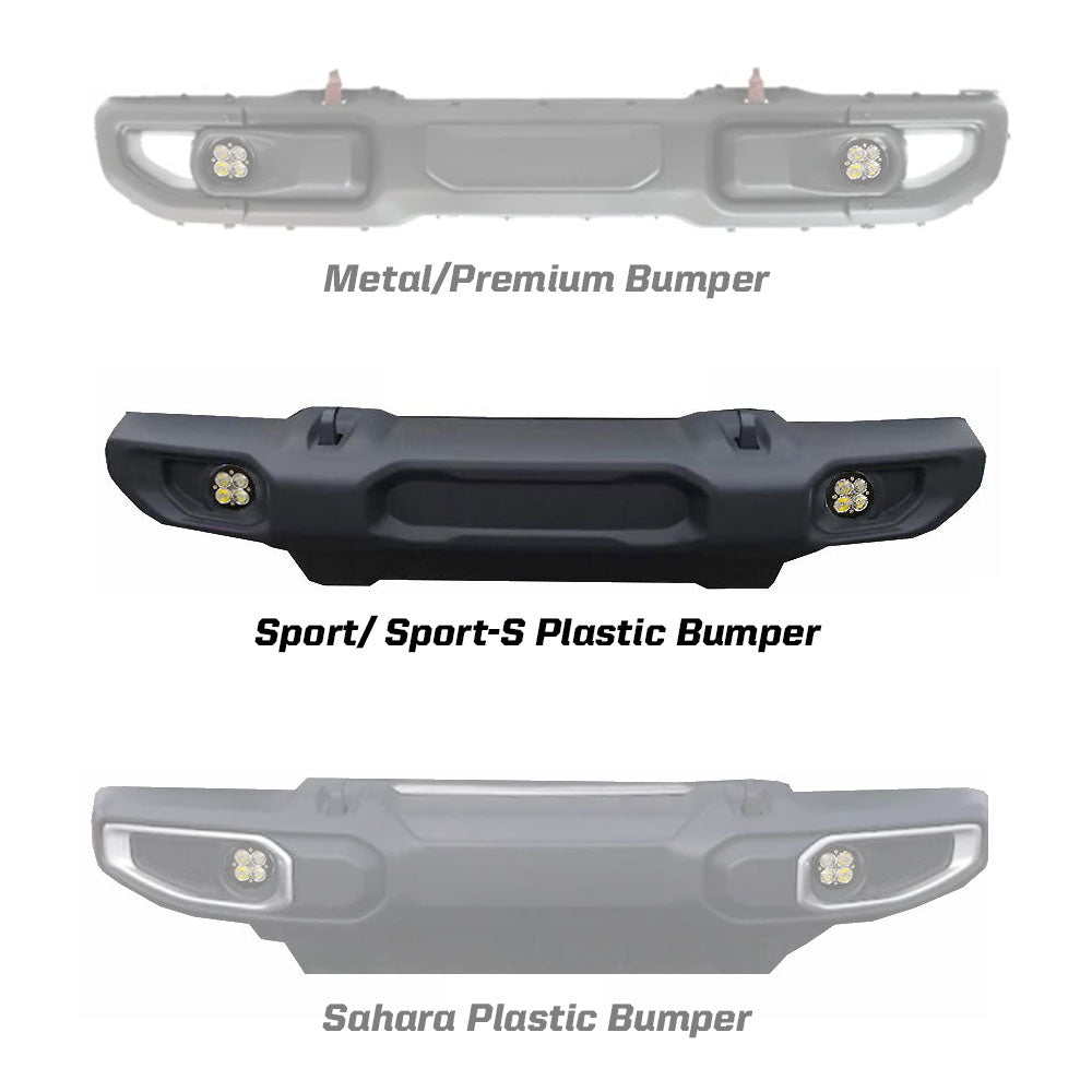 Baja Designs 18+ Wrangler JL Rubicon Sport/Sport-S Fog Light & Fog Pocket Kit - 447622