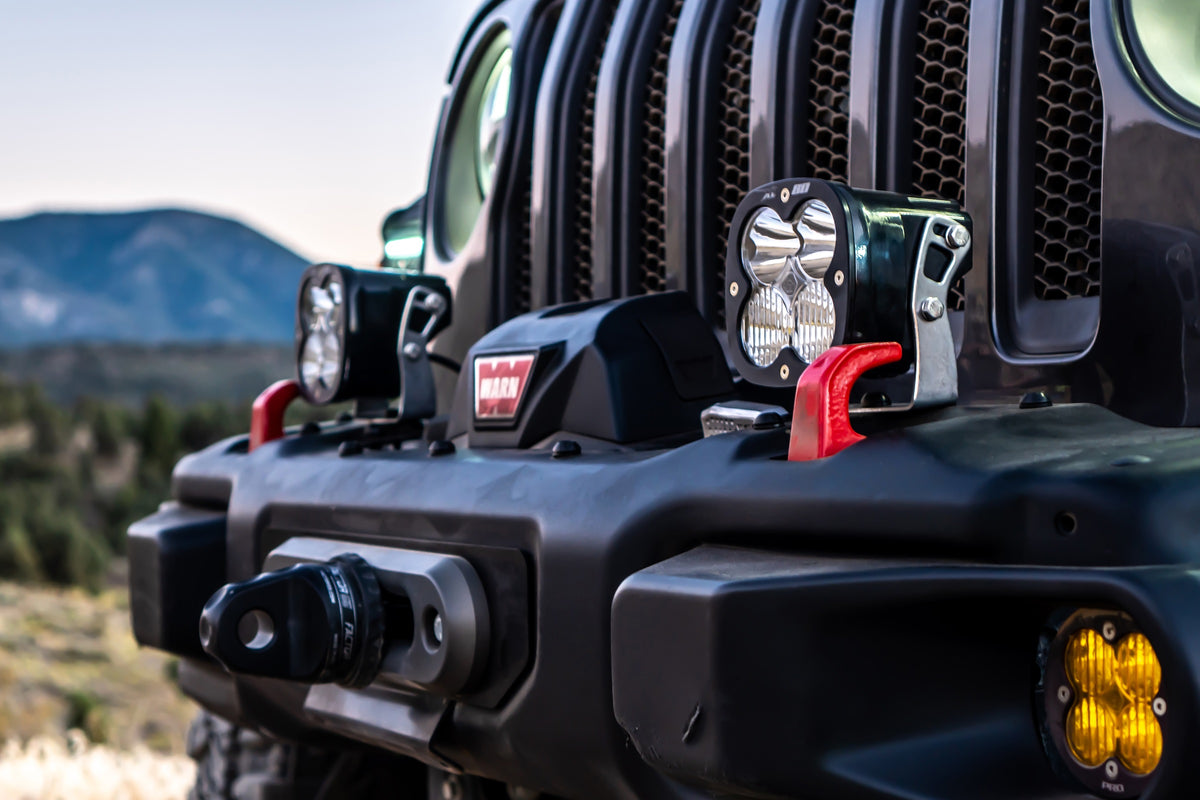 Baja Designs Jeep JL/JT Rubicon Steel Bumper LED Light Kit XL Pro w/Upfitter - 447668UP
