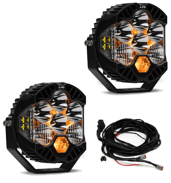 Baja Designs Jeep JL/JT Rubicon Steel Bumper LED Light Kit LP6 w/Upfitter - 447671UP
