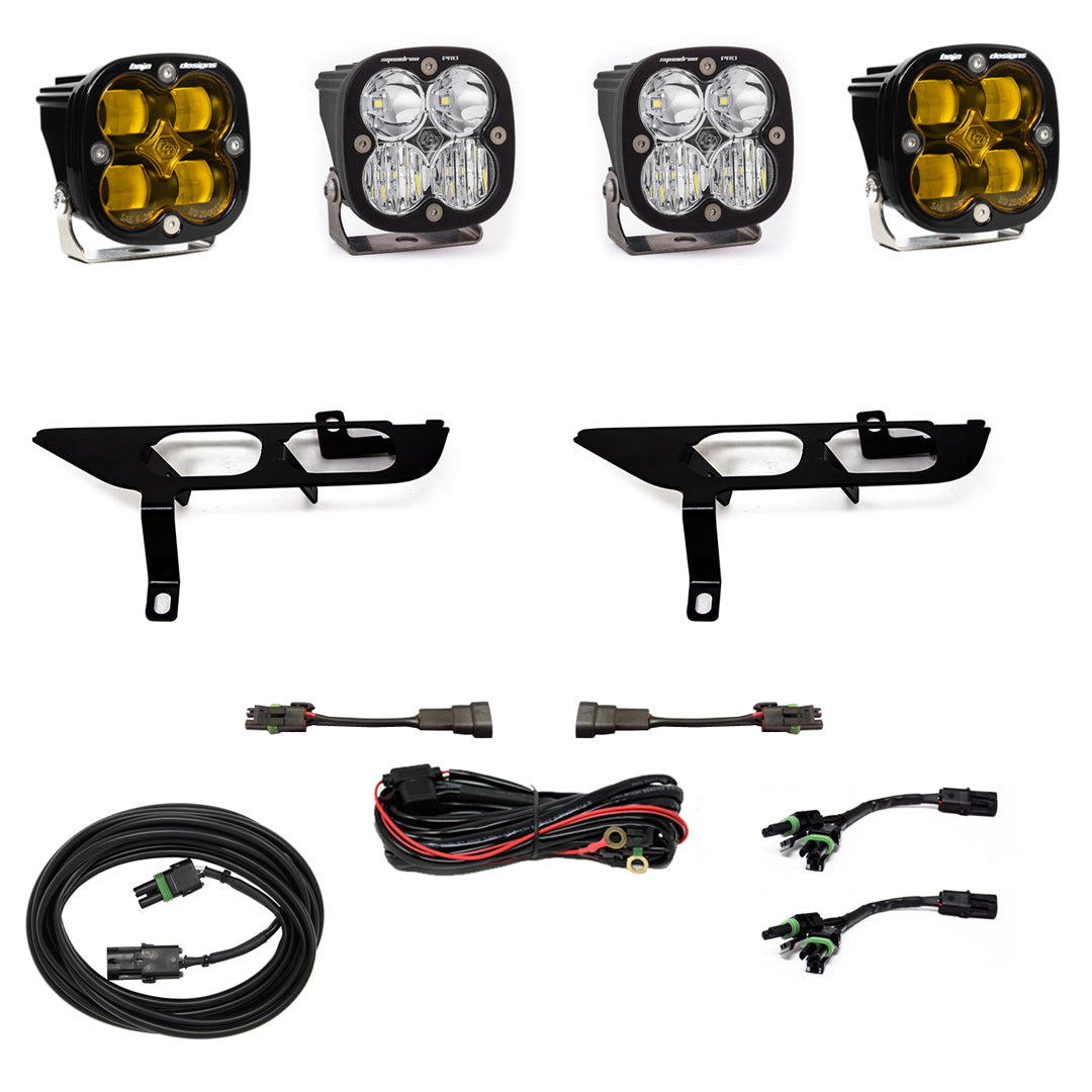 Baja Designs 2021+ Ford F150 Fog Pocket Kit SAE Amber Squadron Sport DC - 447698