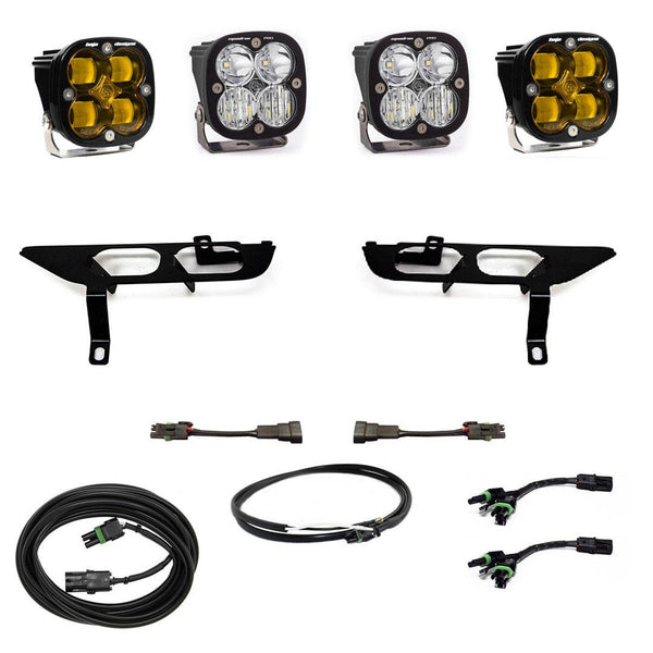 Baja Designs 2021+ Ford F150 Fog Pocket Kit SAE Amber Squadron Pro DC - 447700