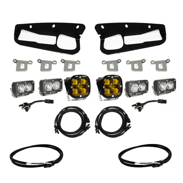 Baja Designs 2021+ Ford Bronco Amber SAE Fog Pocket Kit w/Upfitter - 447762UP