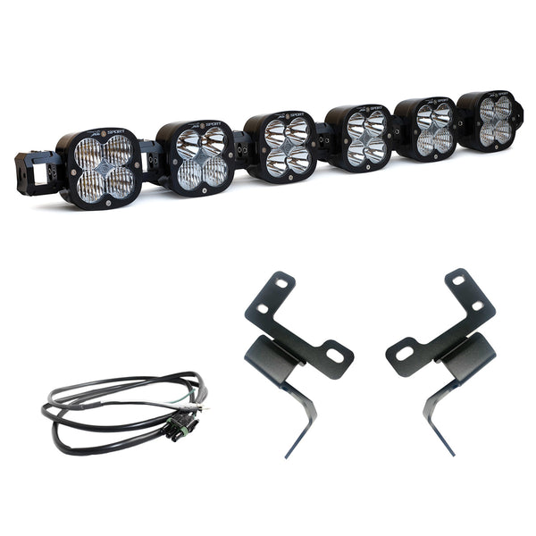 Baja Designs 2021+ Ford Bronco 6 XL Linkable Light Bar Kit Plastic Bumper Mount w/Upfitter - 447768UP
