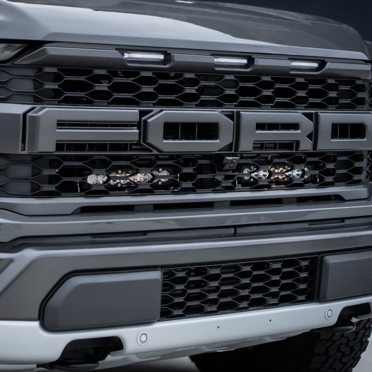 Baja Designs 2021+ Ford Raptor S8 Behind Grill Kit -10in. Amber D/C - 448066