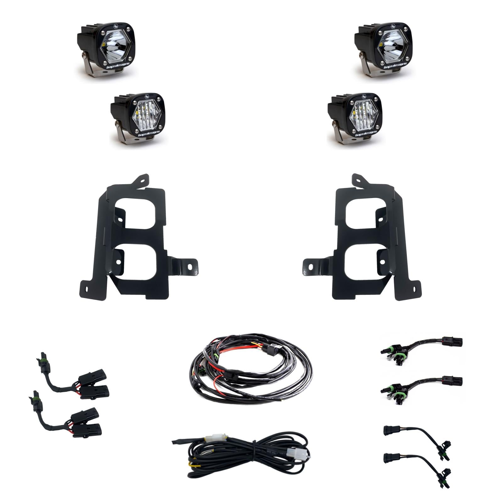 Baja Designs 19-22 GMC 1500 S1 Fog Pocket Mount Kit Clear Spot / Clear Wide Cornering - 448085