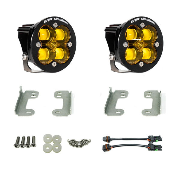 Baja Designs 07-09 Wrangler JK w/OE Bumper Squadron R SAE Fog Pocket Kit - Amber - 448143