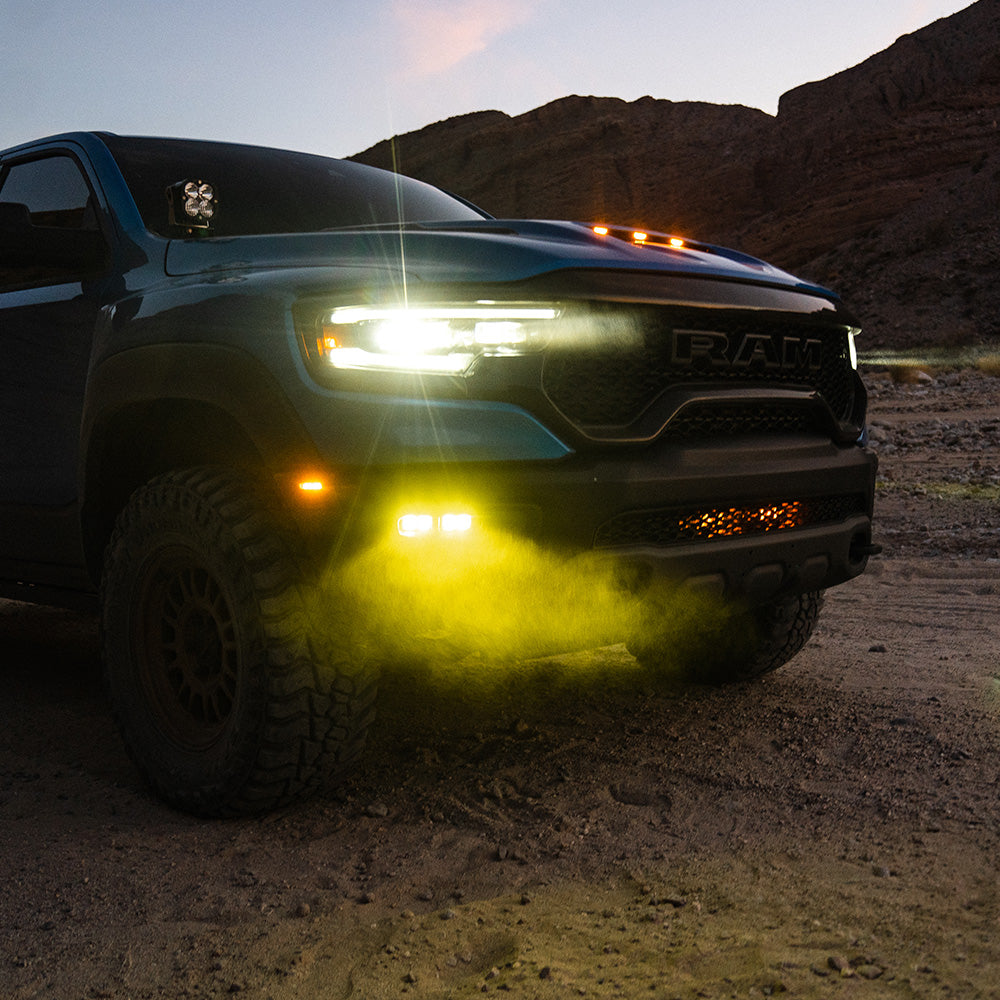 Baja Designs 19-22 Dodge RAM 1500 Rebel / 21-22 1500 TRX S2 SAE Dual Fog Pocket Light Kit - Amber - 448169