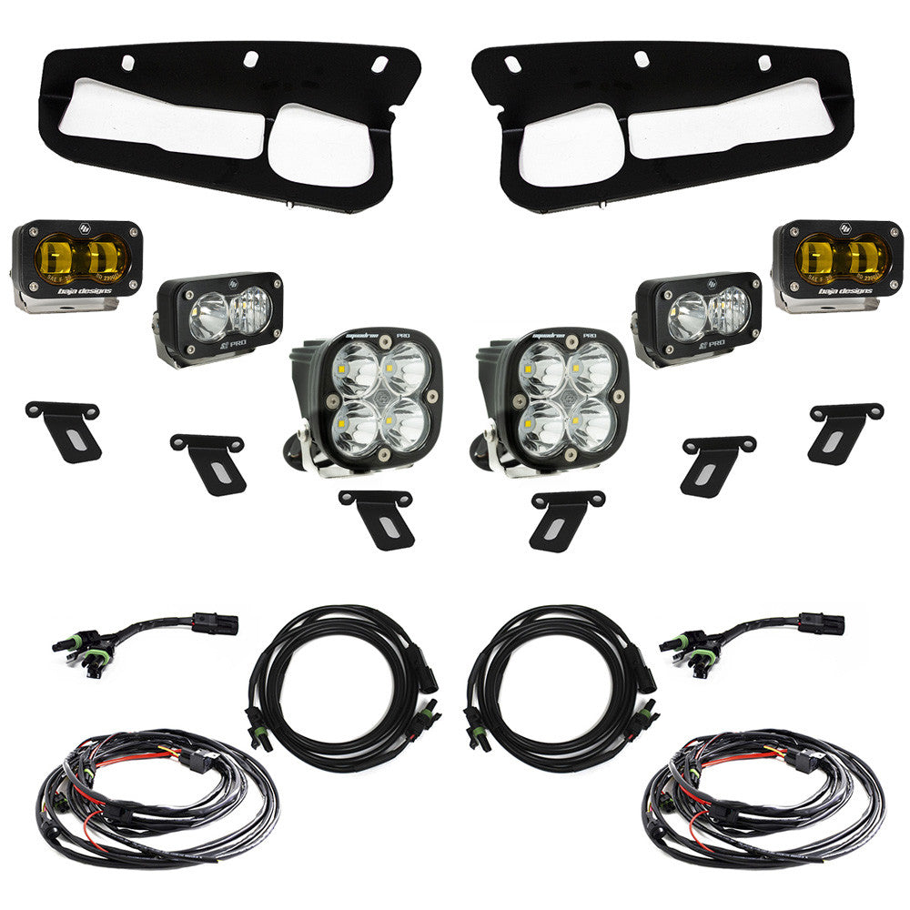 Baja Designs 21-22 Ford Bronco w/Steel Bumper S2 SAE Pro Fog Pocket Light Kit - Amber - 448179
