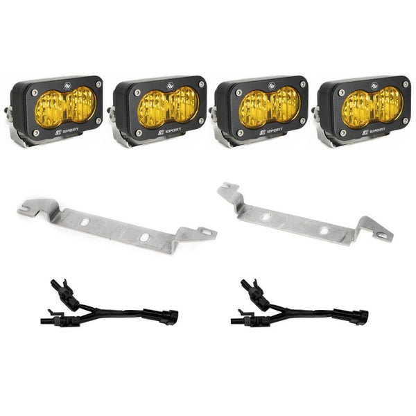 Baja Designs 2024+ Toyota Tacoma S2 Sport Dual Fog Pocket Light Kit - Baja Amber - 448259