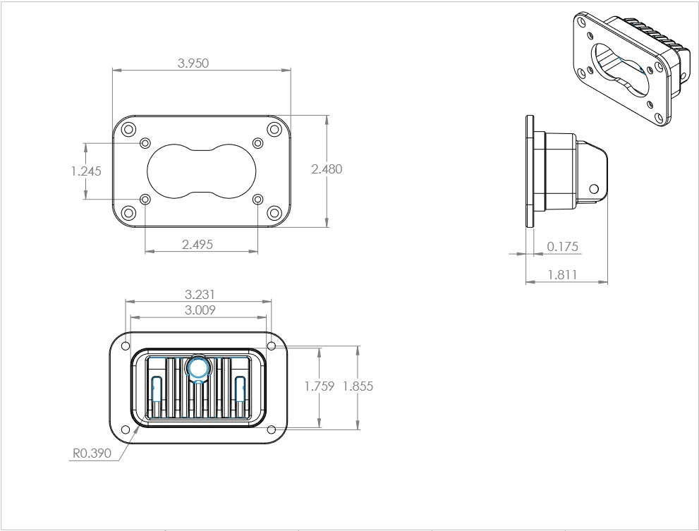 Baja Designs S2 Pro Wide Cornering Pattern Flush Mount LED Light - Amber - 481015