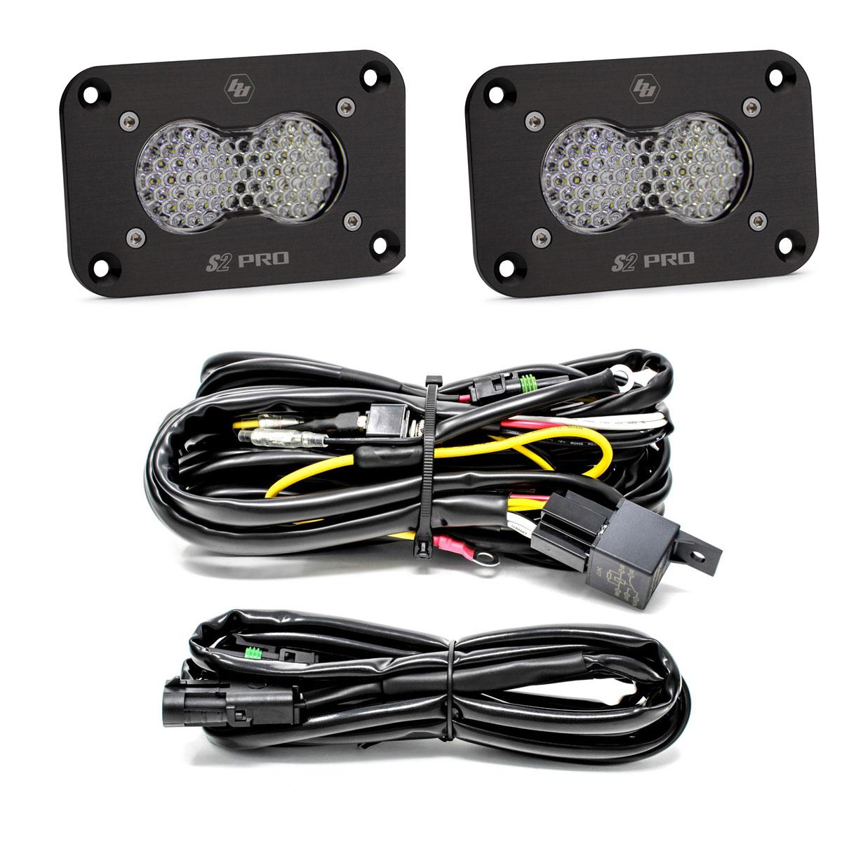 Baja Designs S2 Pro Flush Mount LED Light Pod Kit Work/Scene Pattern - Pair - 487808