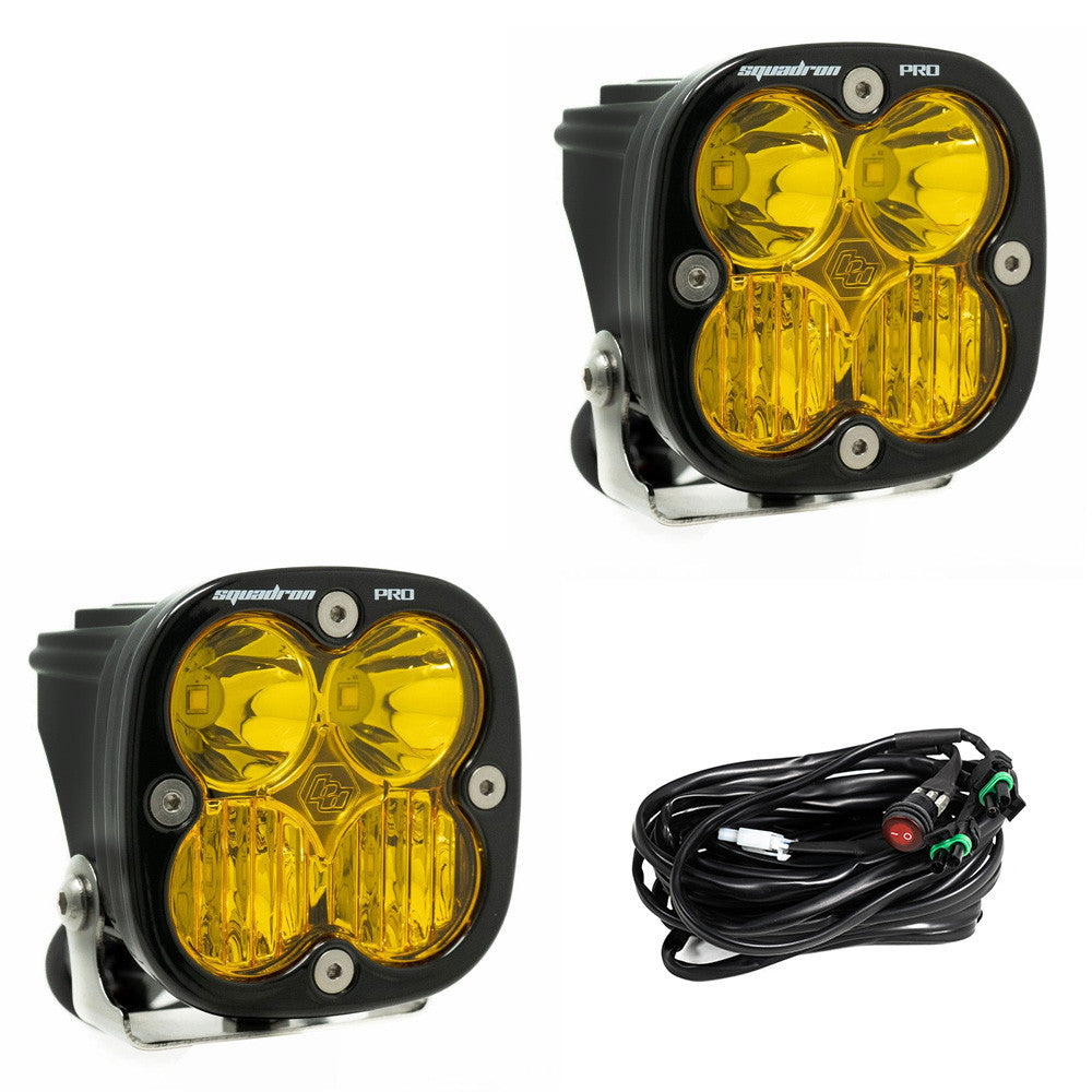 Baja Designs Squadron Pro Series Driving Combo Pattern Pair LED Light Pods - Amber - 497813