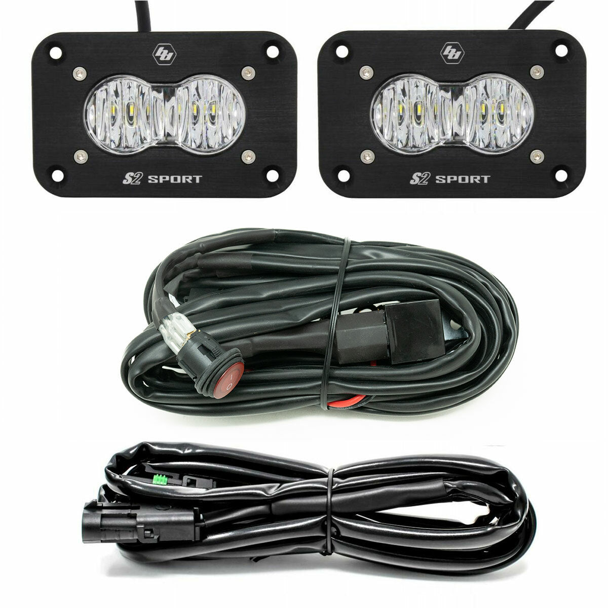 Baja Designs S2 Sport Flush Mount Wide Cornering Pattern LED Work Light Clear Lens Kit - 547807