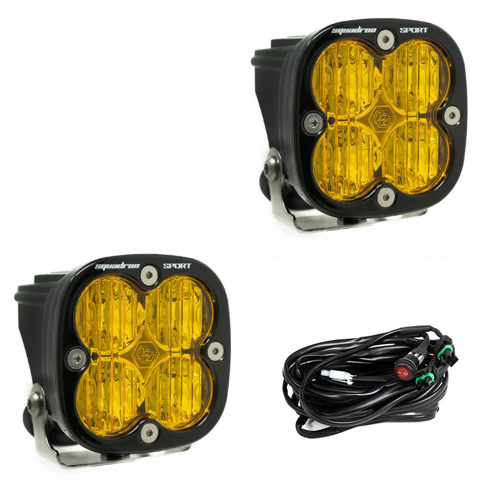 Baja Designs Squadron Sport Wide Cornering Pair LED Light Pods - Amber - 557815