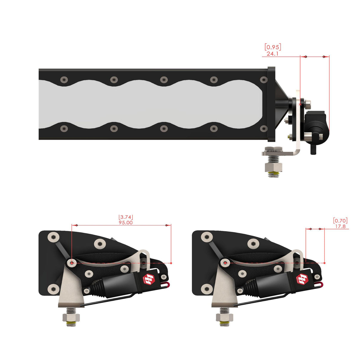Baja Designs OnX6+ Double (20+ Length) Actuator Kit - 800012