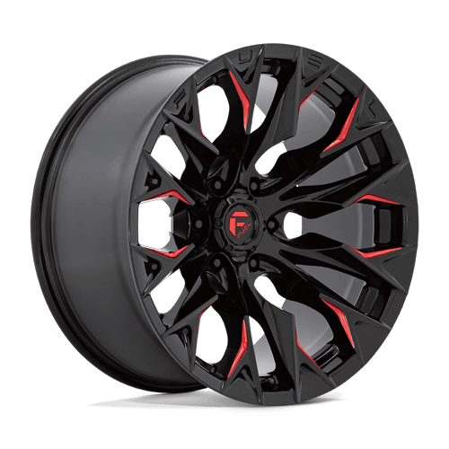 Fuel Off-Road Aluminum Wheels 24X12 Flame D823 Gloss Black Milled W/ Candy Red