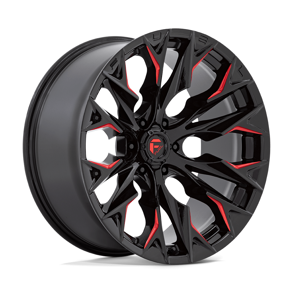 Fuel Off-Road Aluminum Wheels 22X10 Flame D823 Gloss Black Milled W/ Candy Red