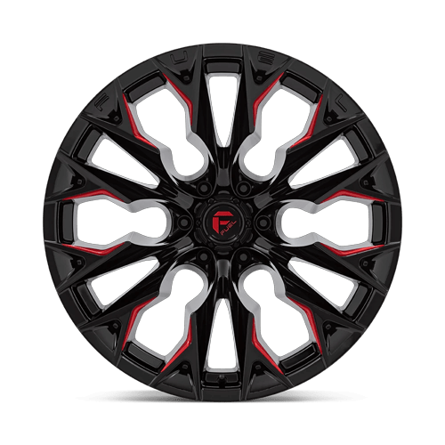 Fuel Off-Road D823 22X12 Gloss Black Milled W/ Candy Red 6x135 -44mm