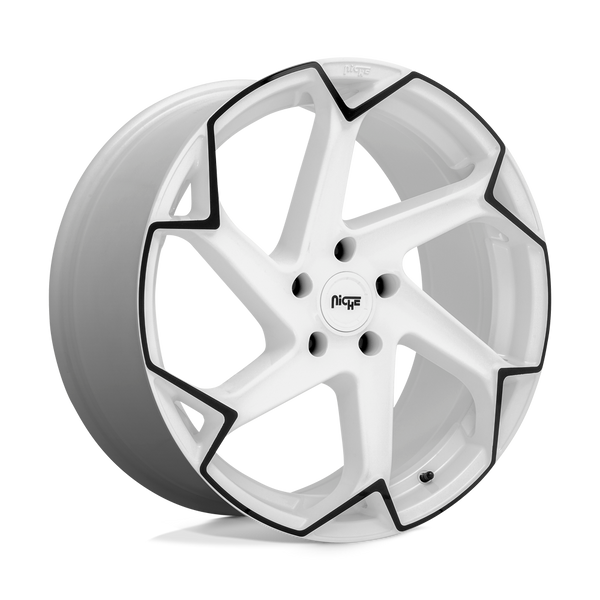 Niche M257 Flash 20X9 5X112 +38MM Gloss White W/ Black