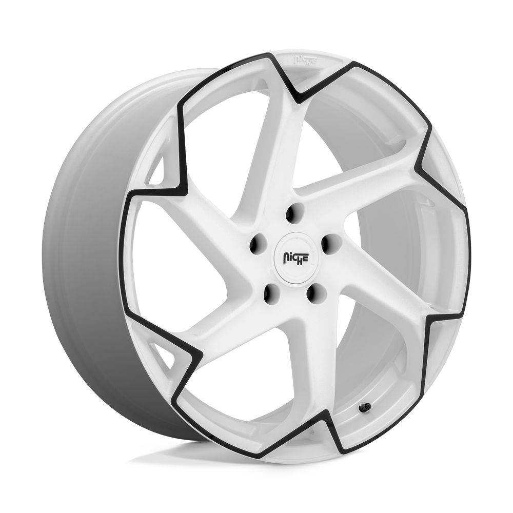 Niche 1PC M257 Flash 20X10.5 5X112 +40MM Gloss White W/ Black