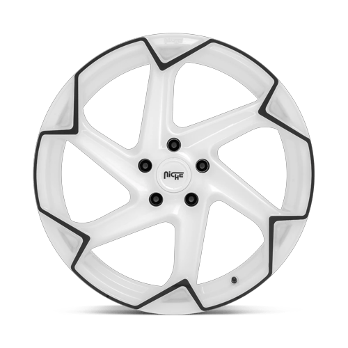 Niche 1PC M257 Flash 20X9 5X120 +35MM Gloss White W/ Black