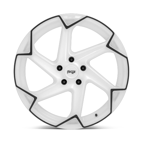 Niche 1PC M257 Flash 20X10.5 5X112 +27MM Gloss White W/ Black