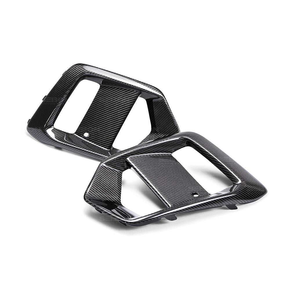 Seibon 16-18 Ford Focus RS Carbon Fiber Fog Light Surrounds - FLS16FDFO