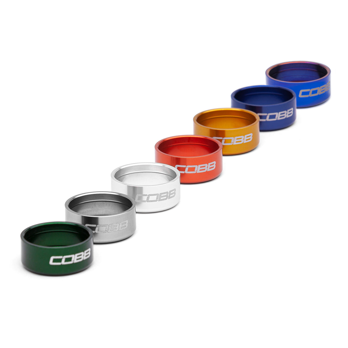 COBB Knob Trim Rings for Focus ST/Fiesta ST &amp; BRZ/GR86 - Green Anodized - FOR-001-444-GREEN