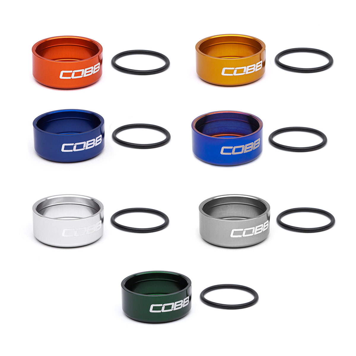 COBB Knob Trim Rings for Focus ST/Fiesta ST &amp; BRZ/GR86 - Green Anodized - FOR-001-444-GREEN