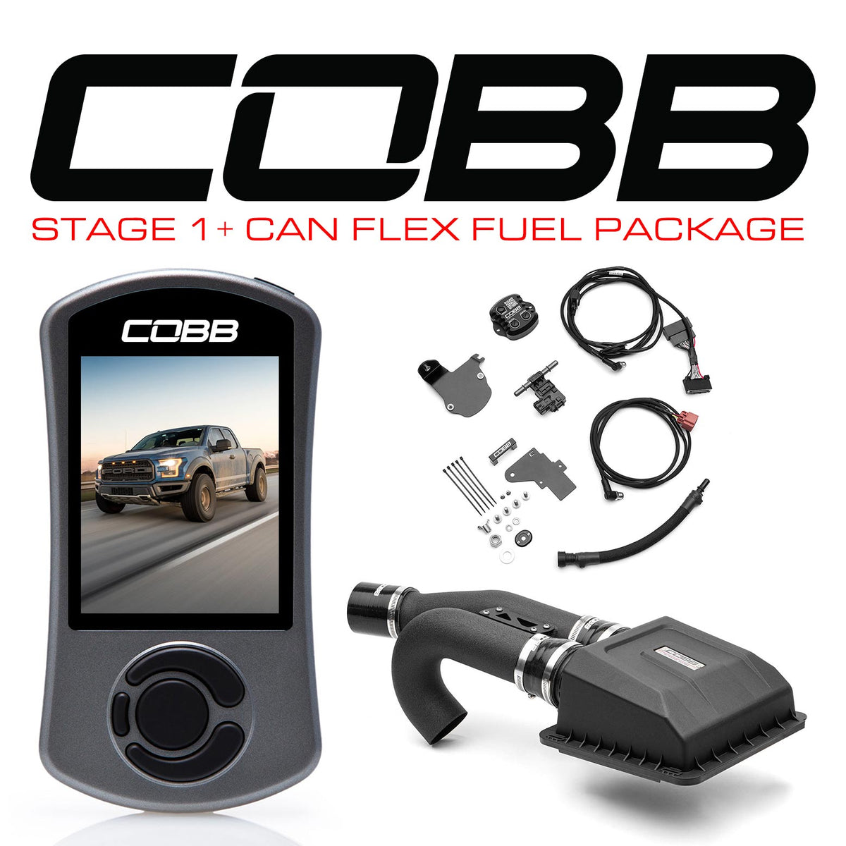 Cobb 17-20 Ford F-150 Ecoboost Raptor Stage 1+ CAN Flex Fuel Power Package - FOR005001P-FF