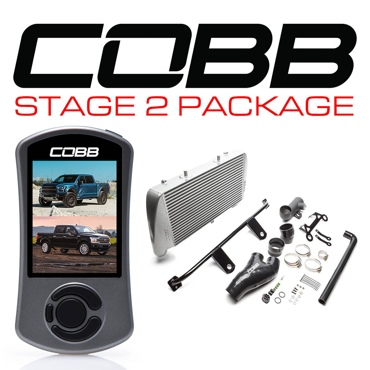 Cobb Ford F-150 Ecoboost Raptor/Ltd. w/TCM Stage 2 Power Package - Silver (NO INTAKE) - FOR0050020SL-TCM-NI