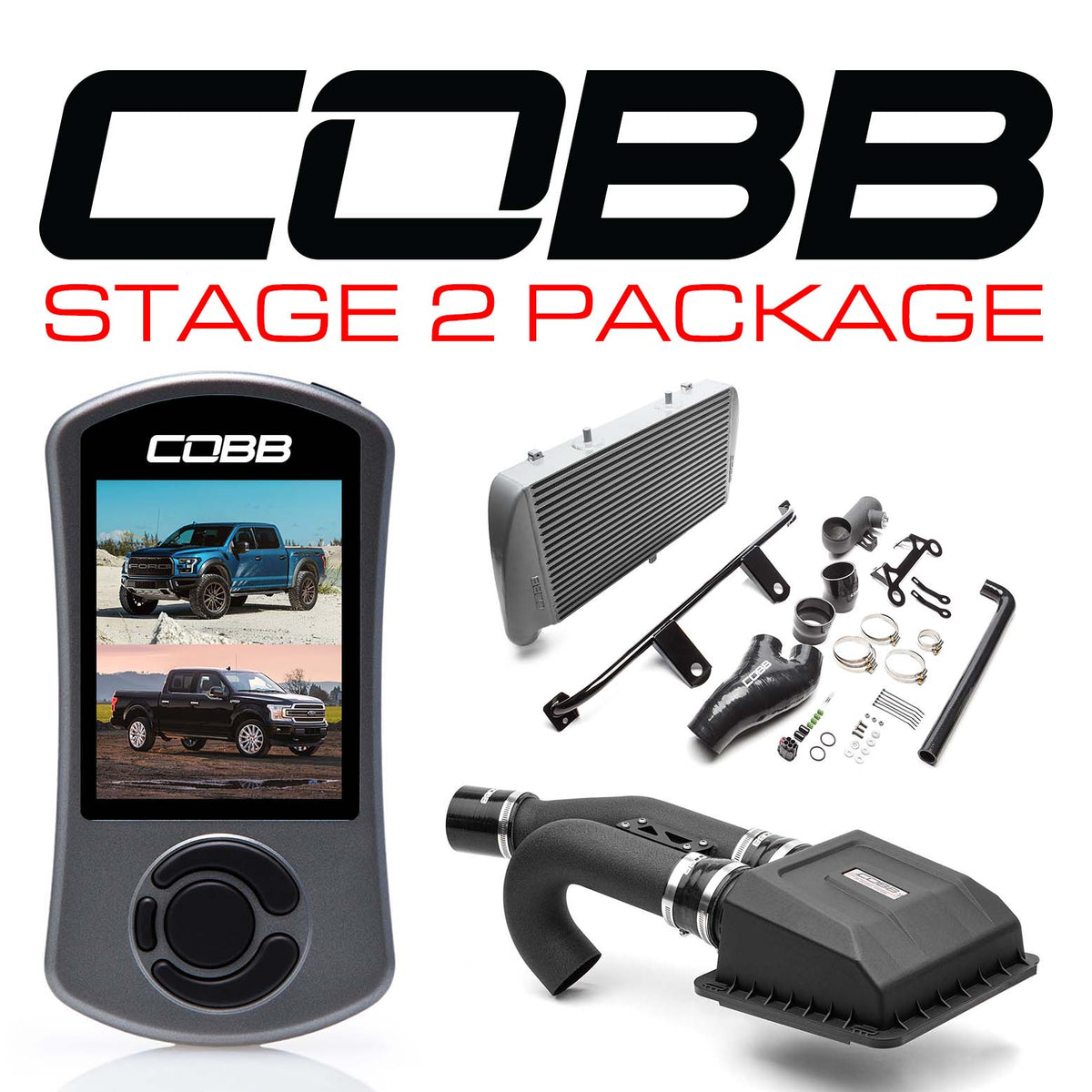 Cobb Ford F-150 Ecoboost Raptor/Ltd. Stage 2 Power Package - Silver (NO INTAKE) - FOR0050020SL-NI