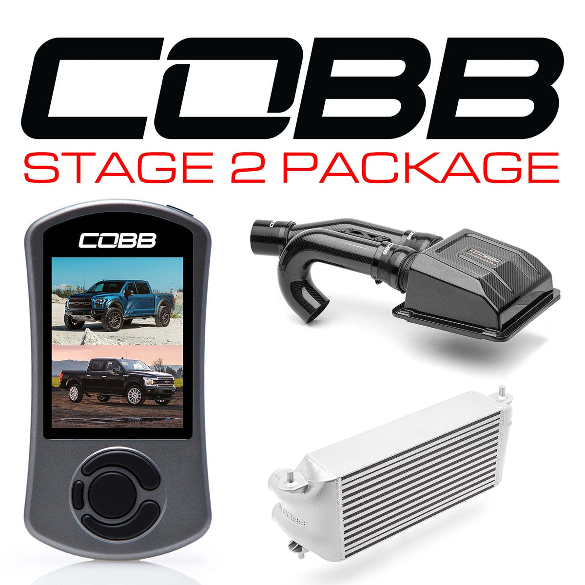 Cobb Ford F-150 Ecoboost Raptor/Ltd. w/TCM Stg 2 Redline CF Pwr Pkg - Silver (Factory Loc. I/C) - FOR0050S20SL-TCM-RED