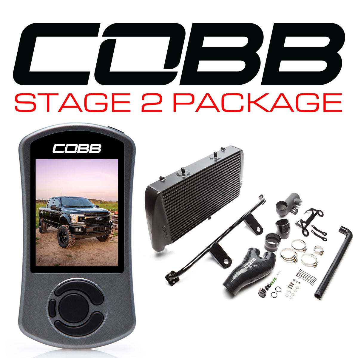Cobb 2020 Ford F-150 Ecoboost 3.5L Stage 2 Power Package - Black (NO INTAKE) - FOR0070020BK-NI