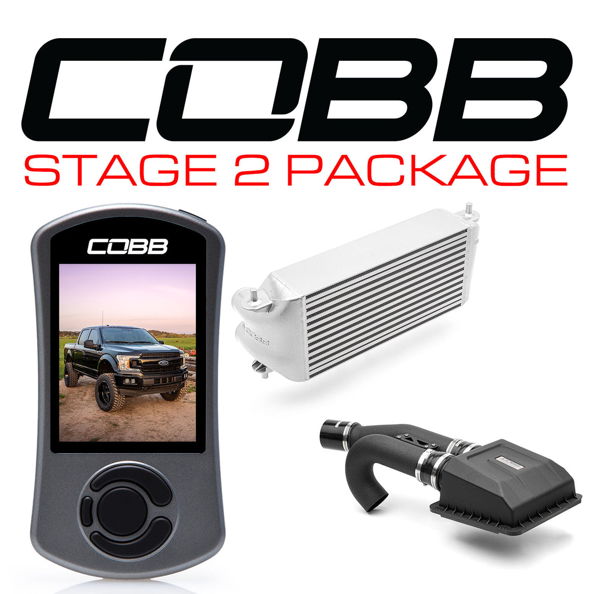 Cobb 2020 Ford F-150 EcoBoost 3.5L Stage 2 Power Package - Silver (Factory Location Intercooler) - FOR0070S20SL