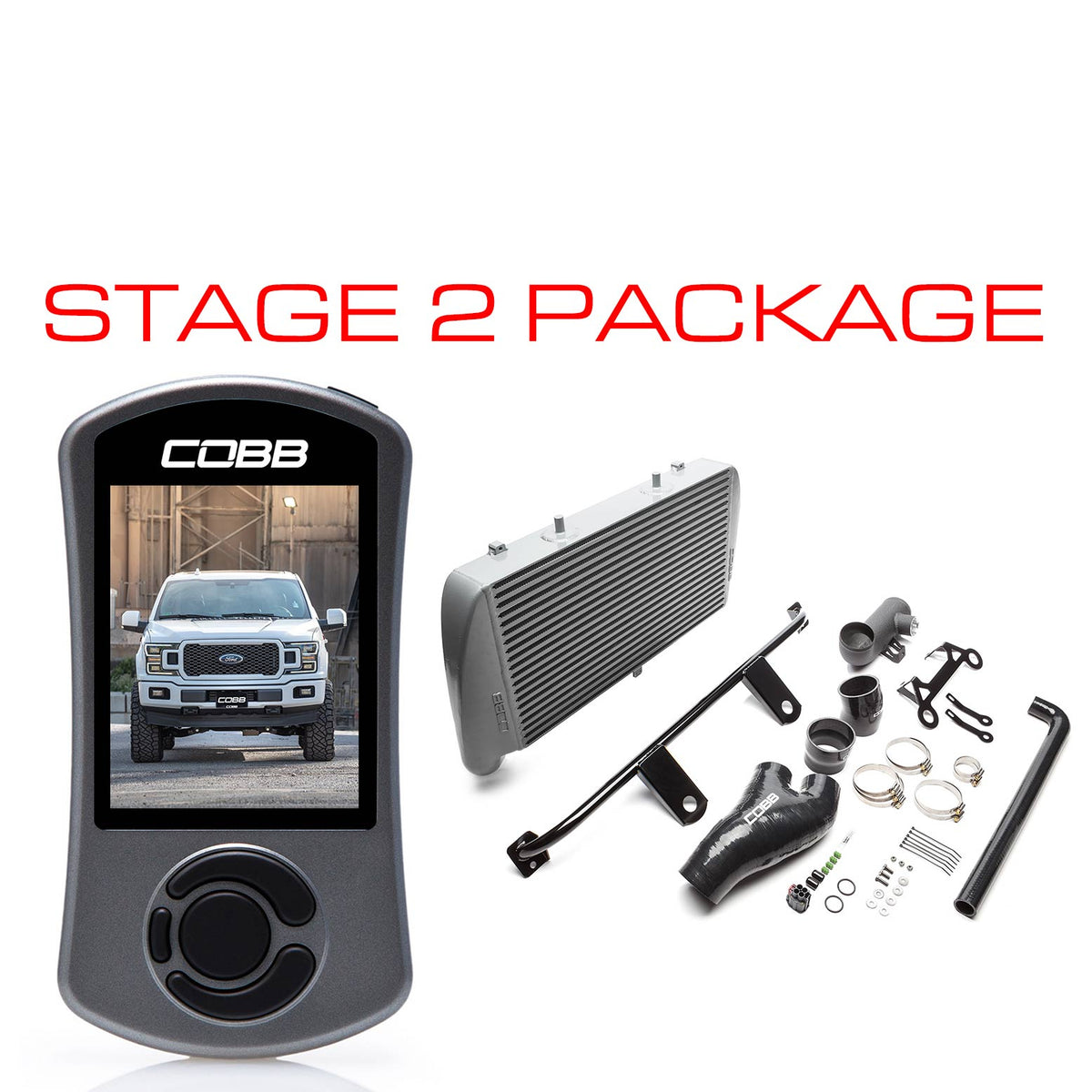 Cobb 18-20 Ford F-150 2.7L Stage 2 Power Package - Silver (NO INTAKE) - FOR0080020SL-NI
