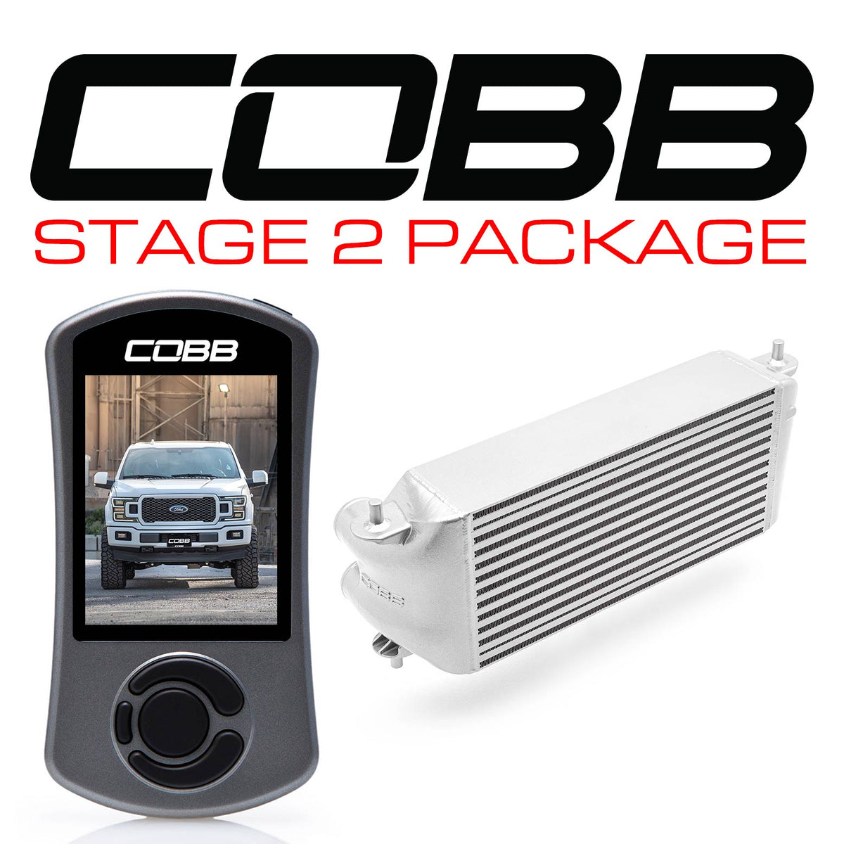 Cobb 18-20 Ford F-150 2.7L Stage 2 Power Package - Silver (Factory Loc. I/C + NO INTAKE) - FOR0080S20SL-NI