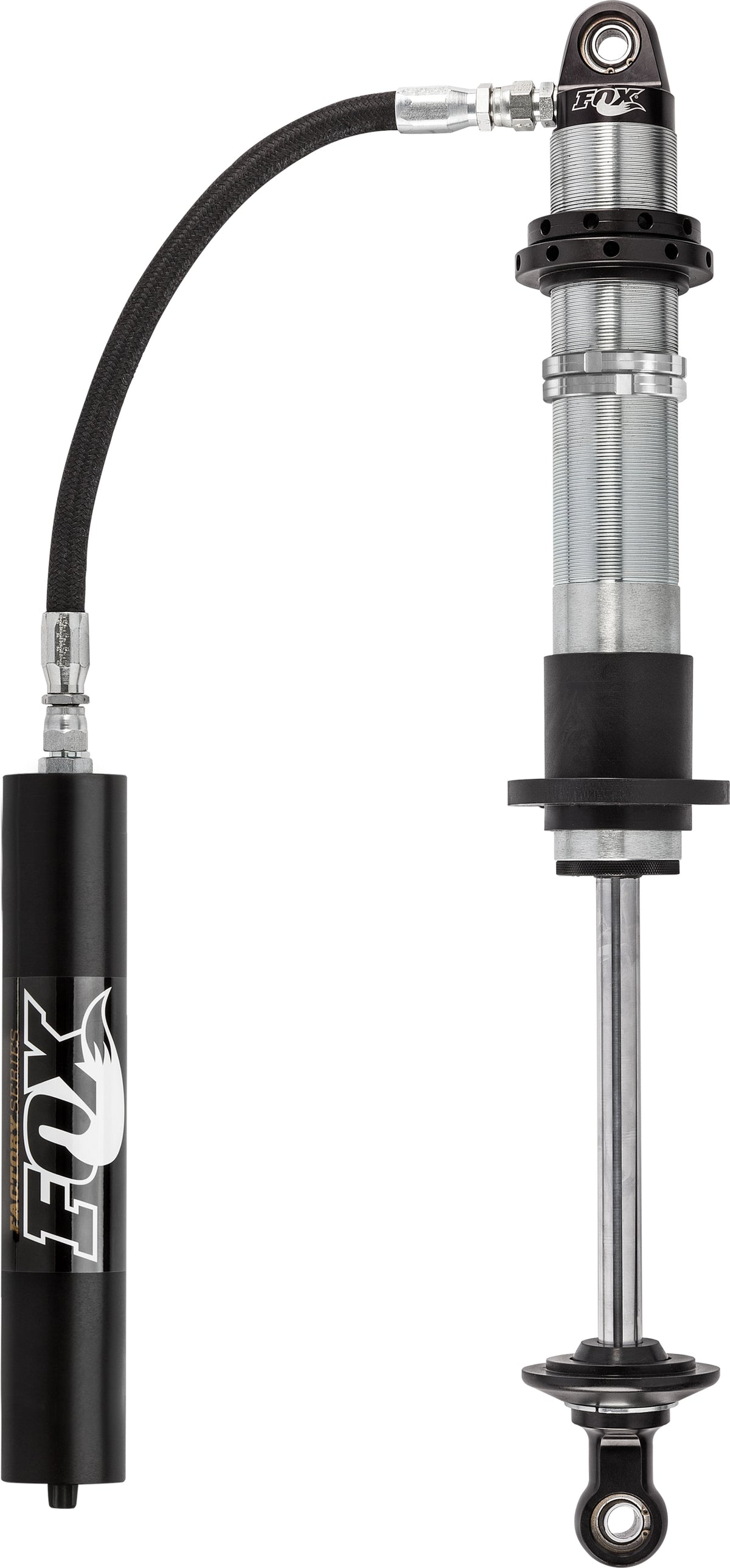 Fox 2.5 Factory Series 8in. Remote Res. C/O Shock 7/8in. Shaft / Long Retainer - Blk (Total Chaos) - 980-02-246