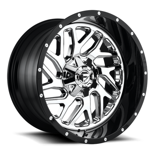 Fuel Off-Road Aluminum Wheels 22X12 Triton D211 Chrome W/ Gloss Black Lip