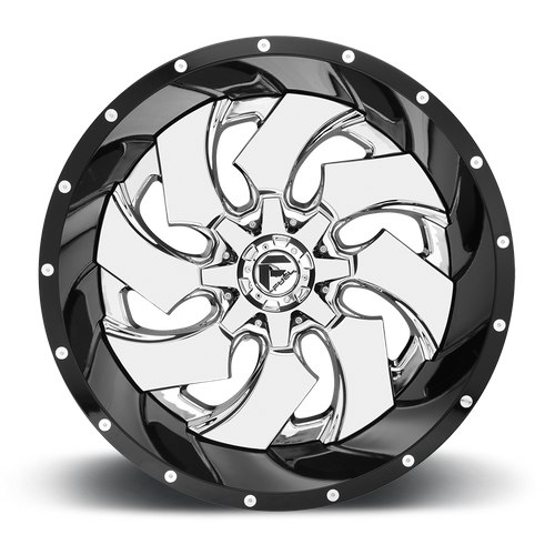 Fuel Off-Road Aluminum Wheels 22X10 Cleaver D240 Chrome W/ Gloss Black Lip