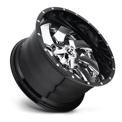 Fuel Off-Road Aluminum Wheels 22X10 Cleaver D240 Chrome W/ Gloss Black Lip