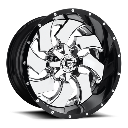 Fuel Off-Road Aluminum Wheels 20X12 Cleaver D240 Chrome W/ Gloss Black Lip