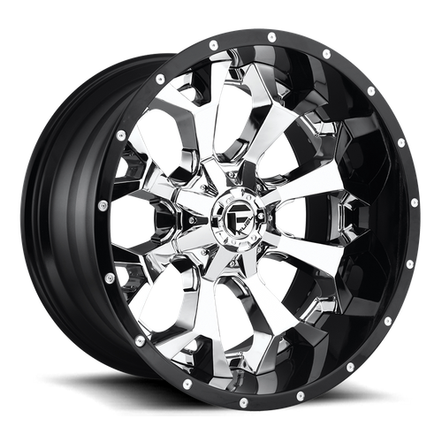 Fuel Off-Road Aluminum Wheels 22X12 Assault D246 Chrome W/ Gloss Black Lip