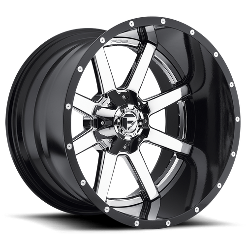 Fuel Off-Road Aluminum Wheels 24X12 Maverick D260 Chrome W/ Gloss Black Lip