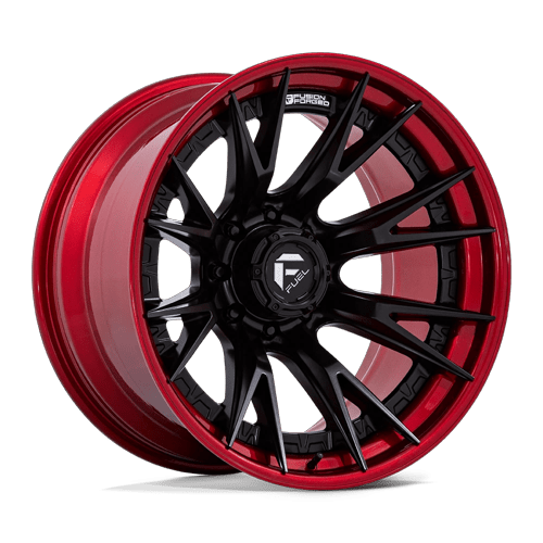 Fuel Off-Road Aluminum Wheels 24X12 Catalyst FC402 Matte Black W/ Candy Red Lip