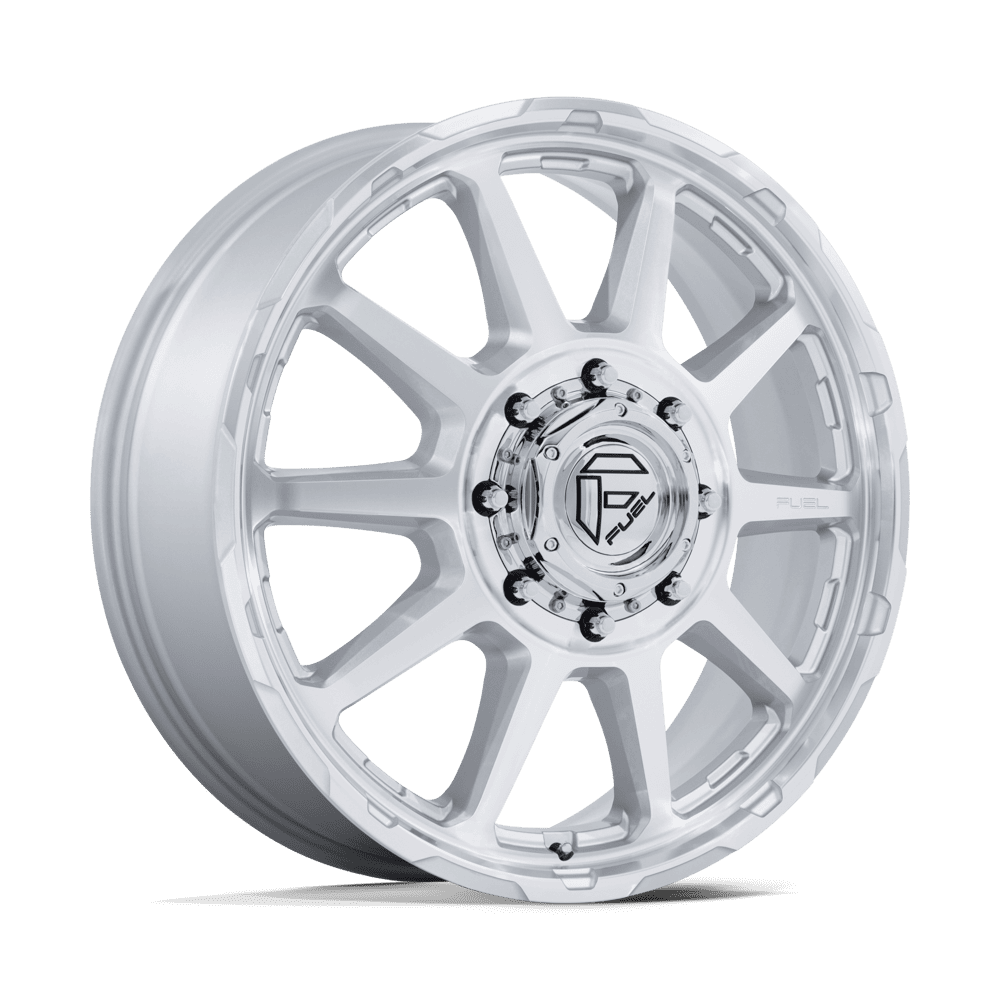 Fuel Off-Road Aluminum Wheels 24X8.25 Circuit Dually D912 Gloss Silver W/ Machined Face