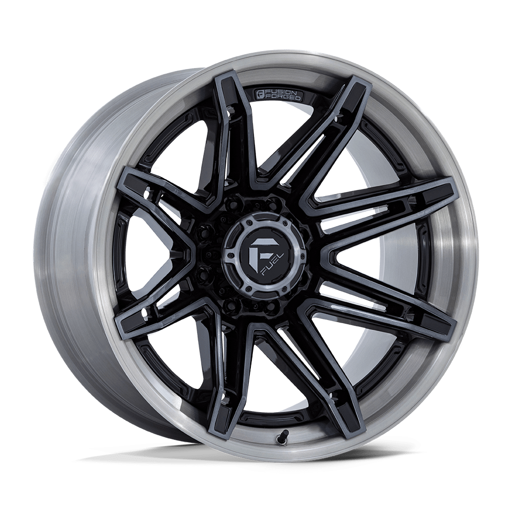 Fuel Off-Road D401 24X12 Gloss Black W/ Brushed Gray Tint Face & Lip 8x180 -44mm